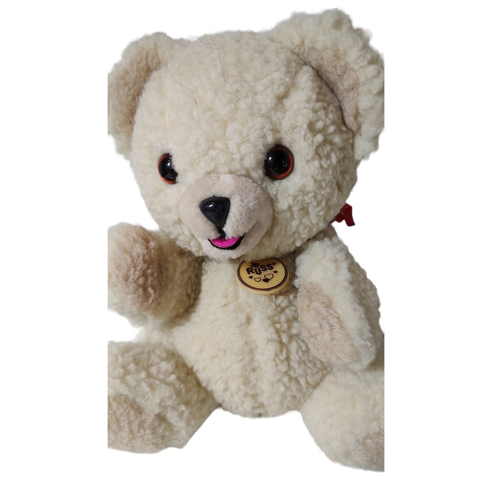 Vintage Russ Snuggle‎ Bear Plush Puppet Full Body Ten in Stuffed Animal Toy 1986